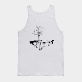 alone lonely tree man themed my hand drawing design Tank Top